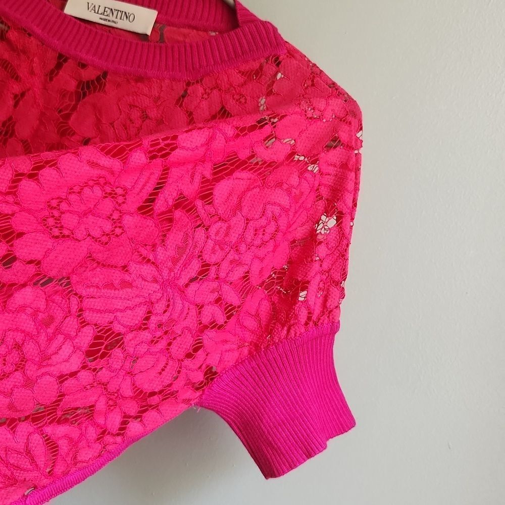 Valentino Pink Lace Blouse - Picture 5 of 14
